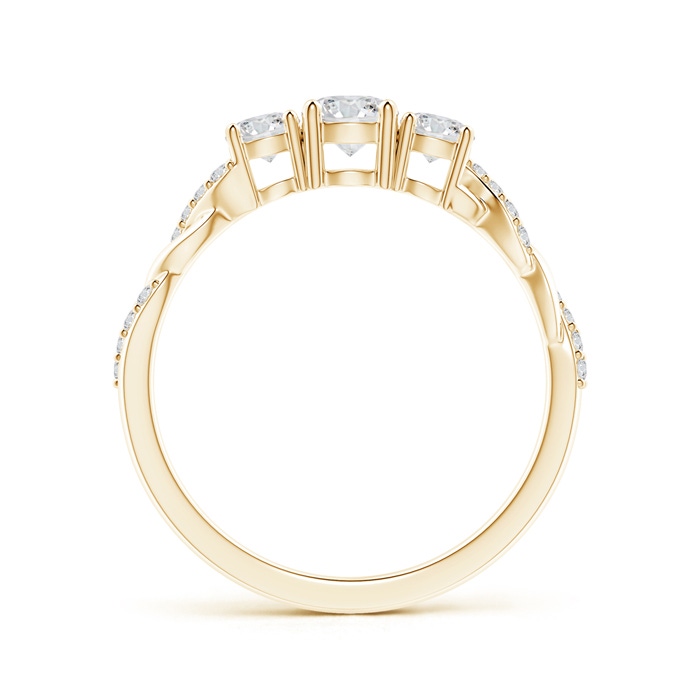 4.3mm HSI2 Classic Diamond Braided Three Stone Engagement Ring in Yellow Gold side-1