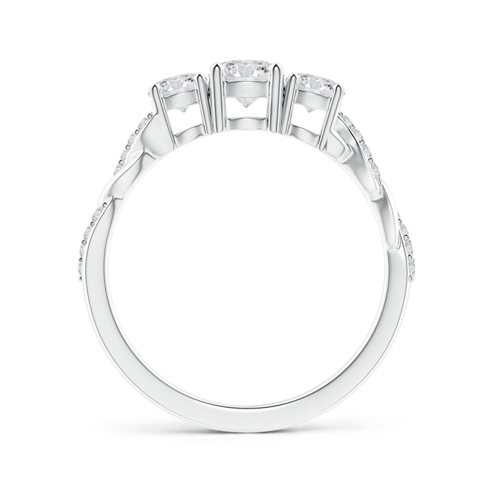 4.8mm HSI2 Classic Diamond Braided Three Stone Engagement Ring in 18K White Gold side-1