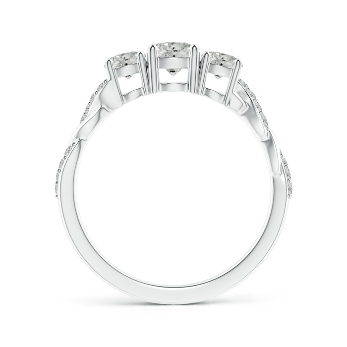 4.8mm JI2 Classic Diamond Braided Three Stone Engagement Ring in 18K White Gold side-1