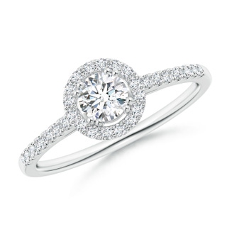 4.4mm GVS2 Floating Round Diamond Halo Engagement Ring in White Gold