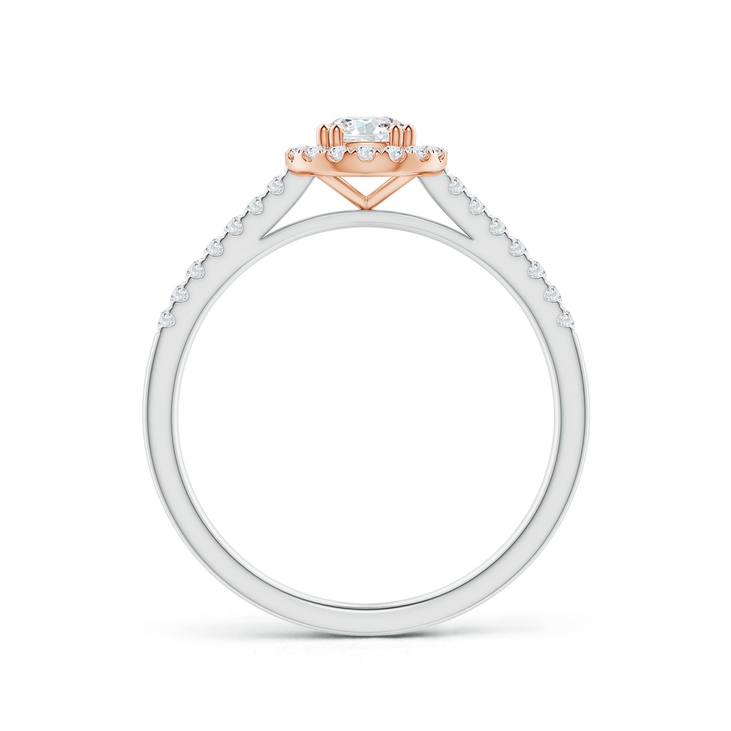 4.4mm GVS2 Floating Round Diamond Halo Engagement Ring in White Gold Rose Gold Side-1