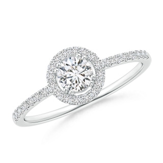 4.4mm HSI2 Floating Round Diamond Halo Engagement Ring in P950 Platinum