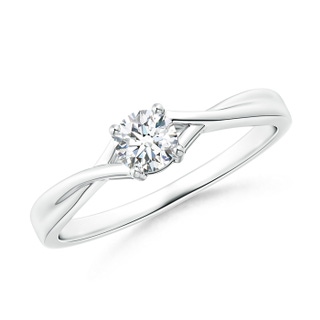 4.1mm GHVS Solitaire Diamond Criss-Cross Engagement Ring in P950 Platinum