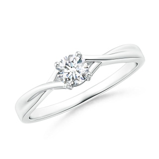 4.1mm GHVS Solitaire Diamond Criss-Cross Engagement Ring in White Gold