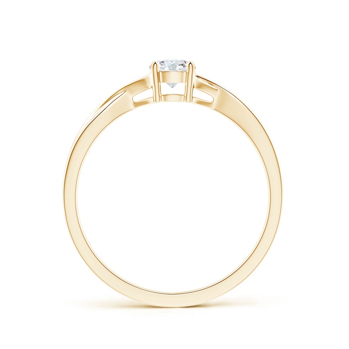 4.1mm GHVS Solitaire Diamond Criss-Cross Engagement Ring in Yellow Gold product image