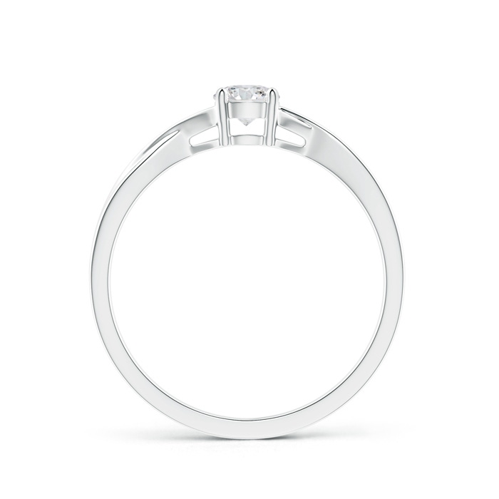 4.1mm HSI2 Solitaire Diamond Criss-Cross Engagement Ring in 18K White Gold Product Image