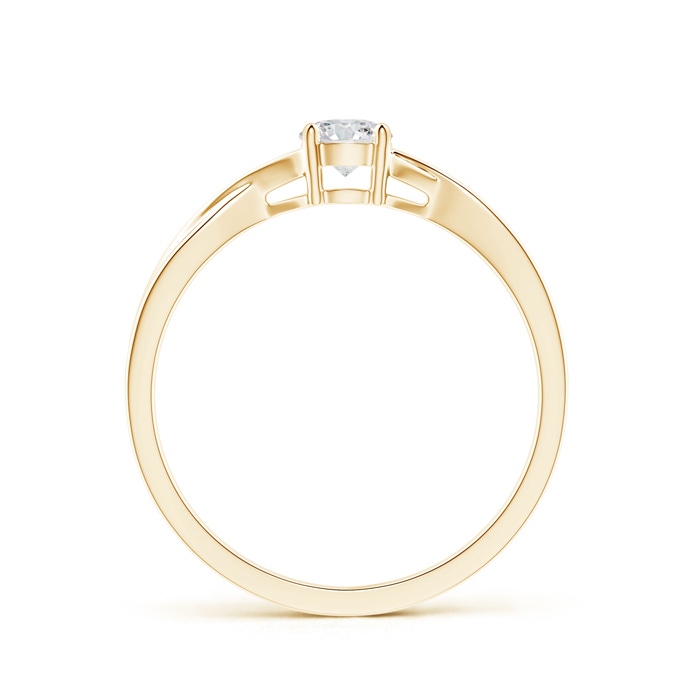 4.1mm HSI2 Solitaire Diamond Criss-Cross Engagement Ring in Yellow Gold product image