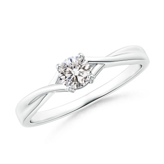 4.1mm II1 Solitaire Diamond Criss-Cross Engagement Ring in White Gold