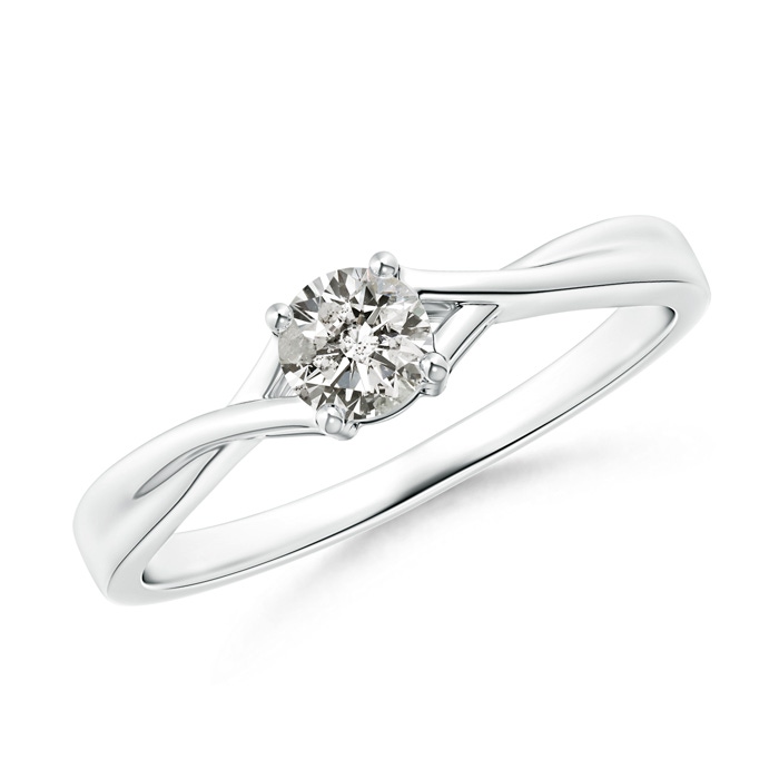 4.1mm JI2 Solitaire Diamond Criss-Cross Engagement Ring in P950 Platinum 