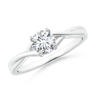 5.1mm GHVS Solitaire Diamond Criss-Cross Engagement Ring in P950 Platinum