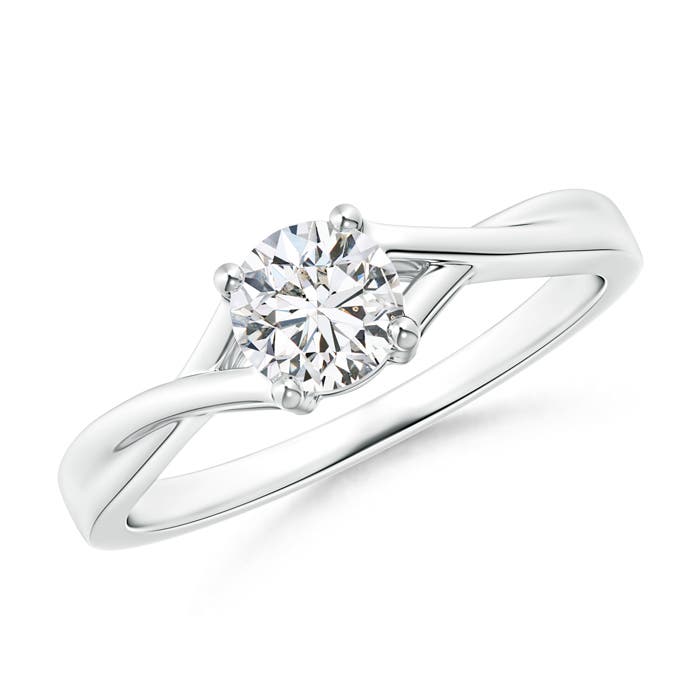5.1mm HSI2 Solitaire Diamond Criss-Cross Engagement Ring in 18CT White Gold