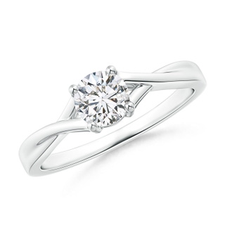 5.1mm HSI2 Solitaire Diamond Criss-Cross Engagement Ring in P950 Platinum