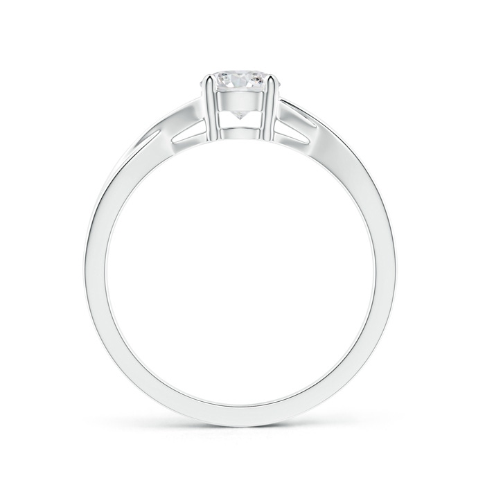 5.1mm HSI2 Solitaire Diamond Criss-Cross Engagement Ring in White Gold Product Image
