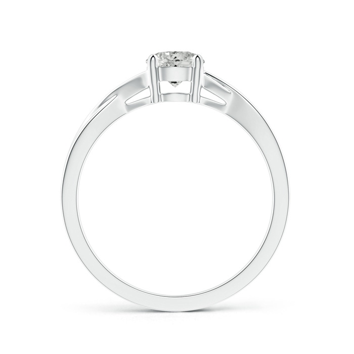 5.1mm JI2 Solitaire Diamond Criss-Cross Engagement Ring in White Gold product image
