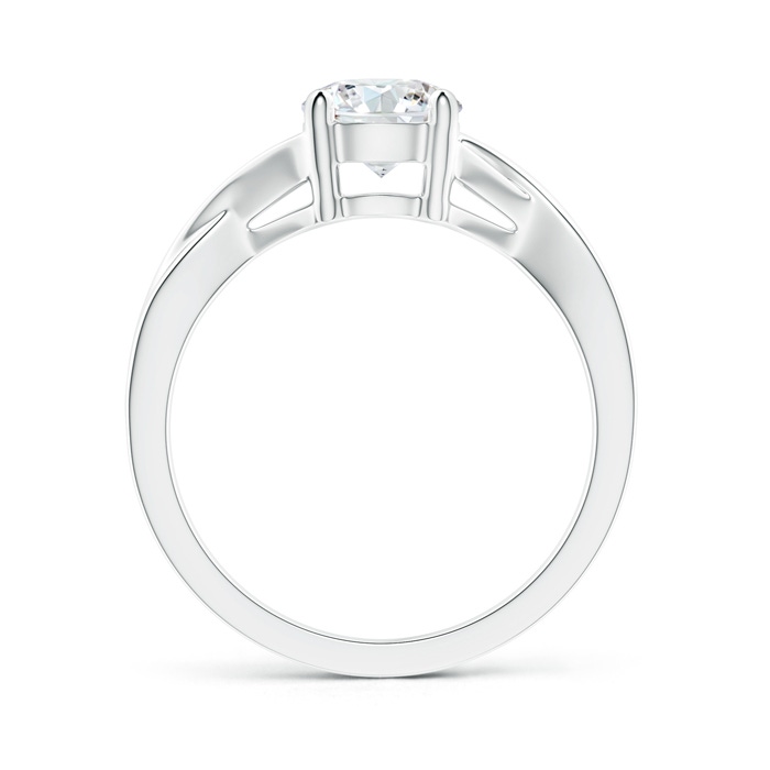 6.4mm GHVS Solitaire Diamond Criss-Cross Engagement Ring in P950 Platinum product image
