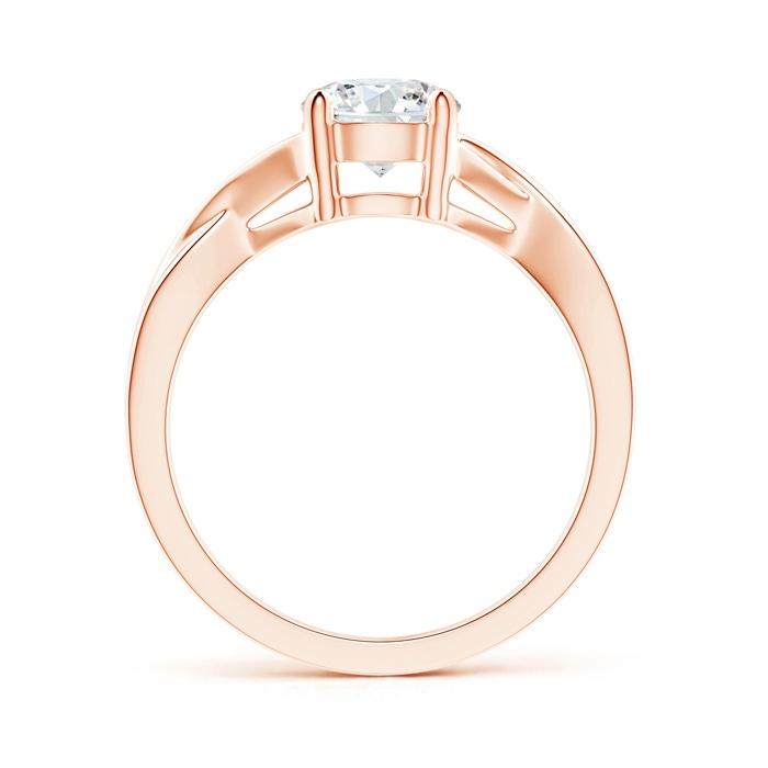 6.4mm GHVS Solitaire Diamond Criss-Cross Engagement Ring in Rose Gold product image