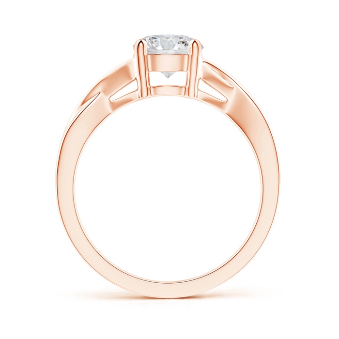 6.4mm HSI2 Solitaire Diamond Criss-Cross Engagement Ring in Rose Gold product image