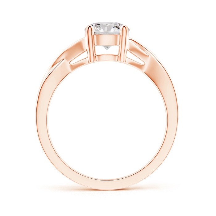 6.4mm II1 Solitaire Diamond Criss-Cross Engagement Ring in Rose Gold product image