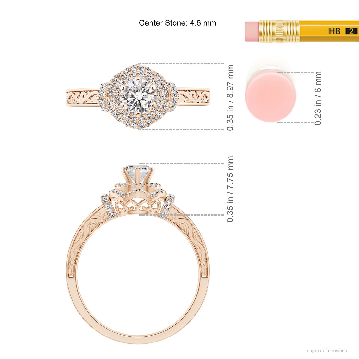 I-J, I1-I2 / 0.62 CT / 14 KT Rose Gold