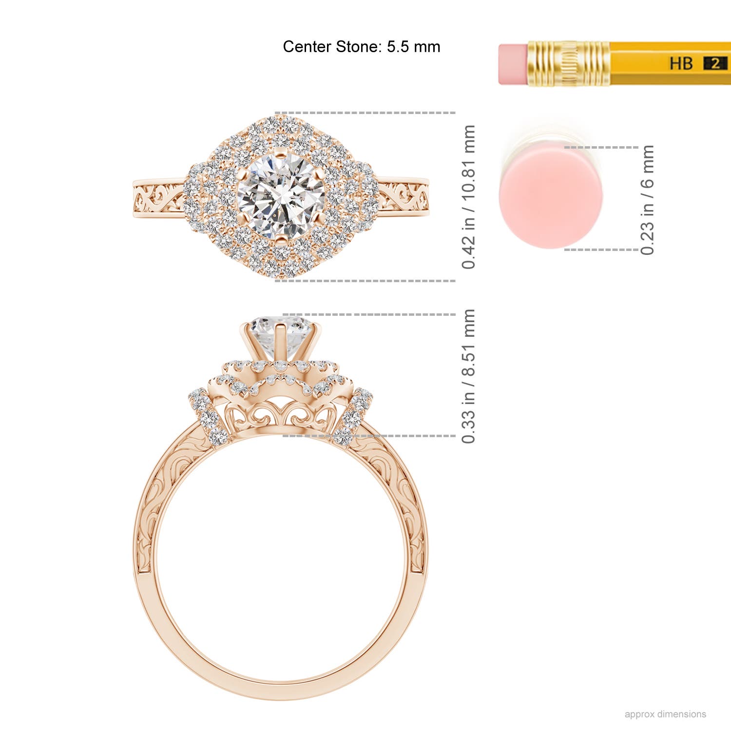 I-J, I1-I2 / 1.11 CT / 14 KT Rose Gold