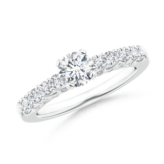 5.2mm GHVS Prong-Set Round Diamond Trellis Engagement Ring in P950 Platinum