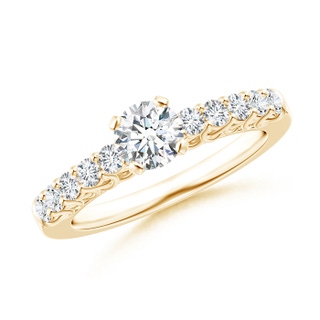 5.2mm GHVS Prong-Set Round Diamond Trellis Engagement Ring in Yellow Gold