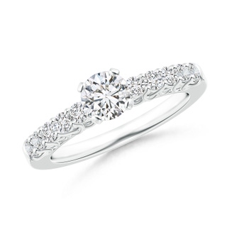 5.2mm HSI2 Prong-Set Round Diamond Trellis Engagement Ring in 18K White Gold