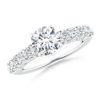 7mm GHVS Prong-Set Round Diamond Trellis Engagement Ring in P950 Platinum