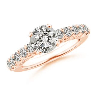 7mm JI2 Prong-Set Round Diamond Trellis Engagement Ring in 10K Rose Gold