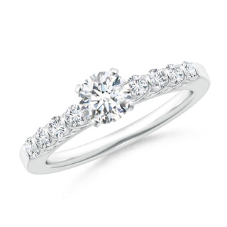 5.2mm GHVS Bar-Set Diamond Engagement Ring with Scrollwork in P950 Platinum