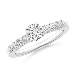 5.2mm HSI2 Bar-Set Diamond Engagement Ring with Scrollwork in 18K White Gold