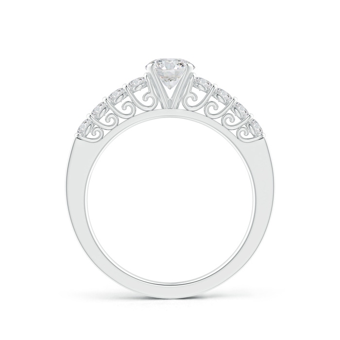 5.2mm HSI2 Bar-Set Diamond Engagement Ring with Scrollwork in White Gold Product Image