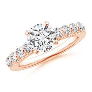 7mm HSI2 Bar-Set Diamond Engagement Ring with Scrollwork in Rose Gold