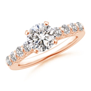 7mm II1 Bar-Set Diamond Engagement Ring with Scrollwork in Rose Gold