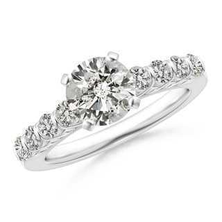 7mm JI2 Bar-Set Diamond Engagement Ring with Scrollwork in P950 Platinum