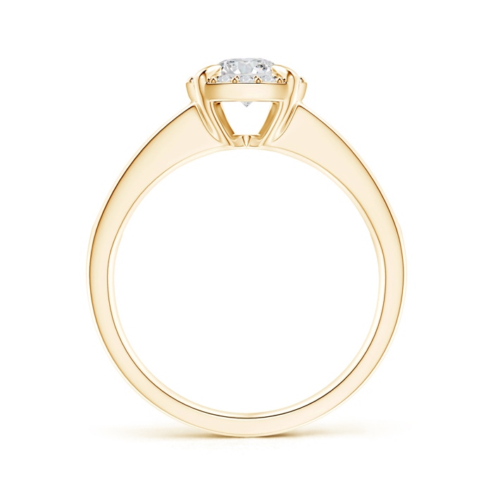 5.1mm HSI2 Claw-Set Round Diamond Cushion Halo Engagement Ring in Yellow Gold Product Image