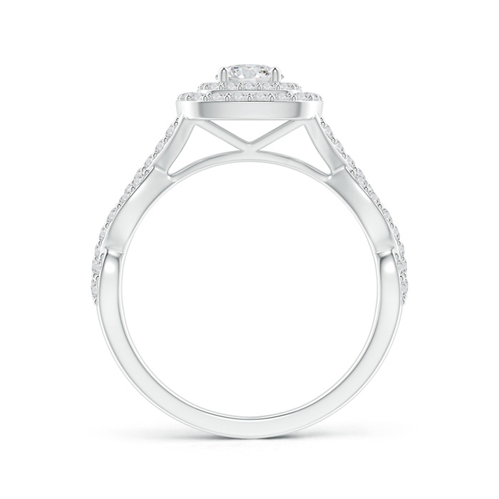 4.6mm HSI2 Diamond Double Cushion Halo Infinity Engagement Ring in White Gold Product Image