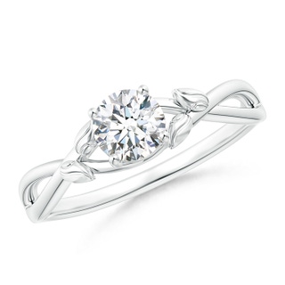 5.1mm GHVS Solitaire Diamond Leaf and Vine Engagement Ring  in P950 Platinum