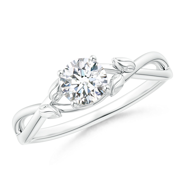 5.1mm GHVS Solitaire Diamond Leaf and Vine Engagement Ring  in P950 Platinum 
