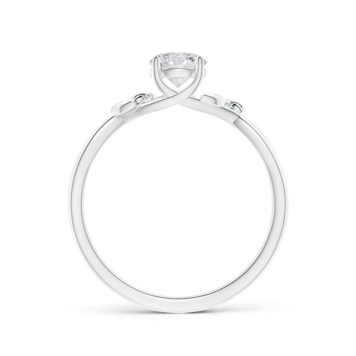 5.1mm HSI2 Solitaire Diamond Leaf and Vine Engagement Ring  in White Gold Product Image