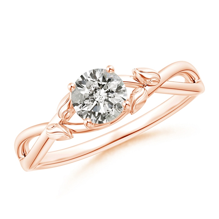 5.1mm JI2 Solitaire Diamond Leaf and Vine Engagement Ring  in Rose Gold 