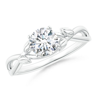 5.9mm GHVS Solitaire Diamond Leaf and Vine Engagement Ring  in P950 Platinum