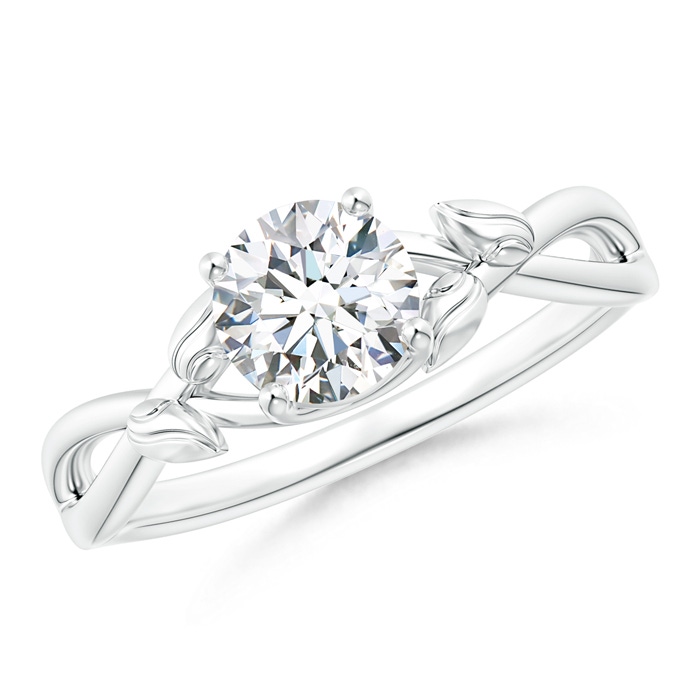 5.9mm GHVS Solitaire Diamond Leaf and Vine Engagement Ring  in P950 Platinum 