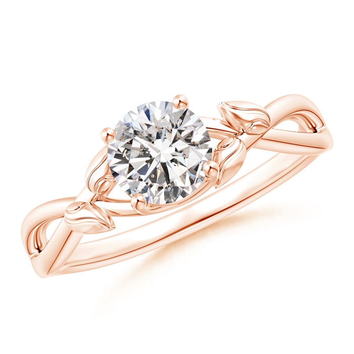 5.9mm II1 Solitaire Diamond Leaf and Vine Engagement Ring  in Rose Gold 