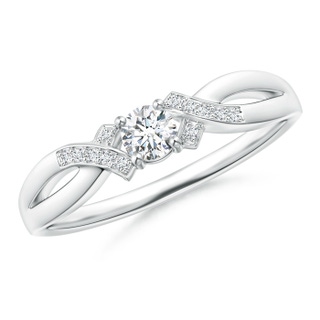 3.5mm GVS2 Solitaire Diamond Criss-Cross Ring in P950 Platinum