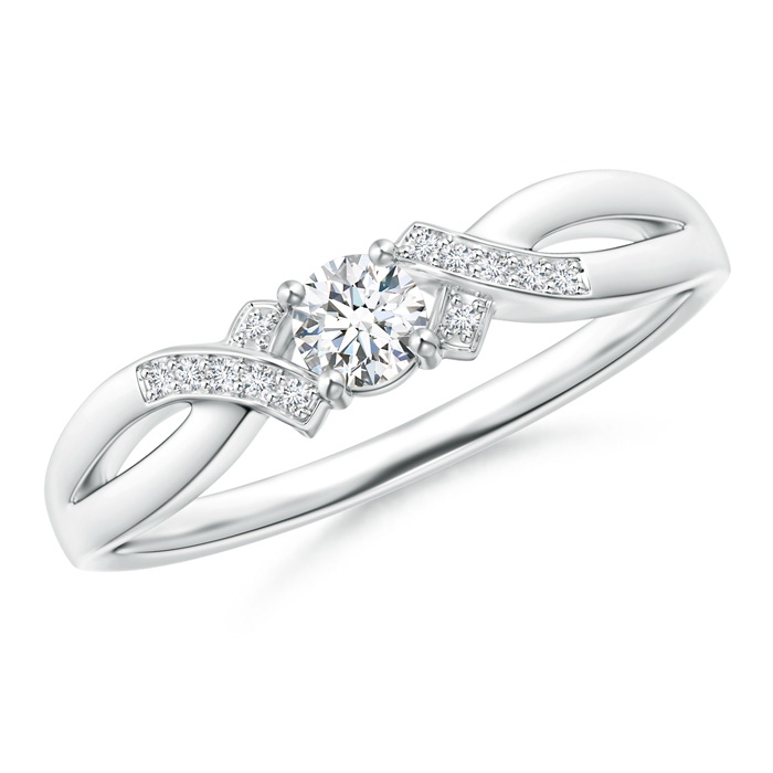 3.5mm GVS2 Solitaire Diamond Criss-Cross Ring in P950 Platinum 