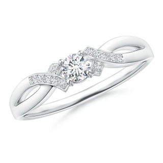 3.5mm GVS2 Solitaire Diamond Criss-Cross Ring in White Gold