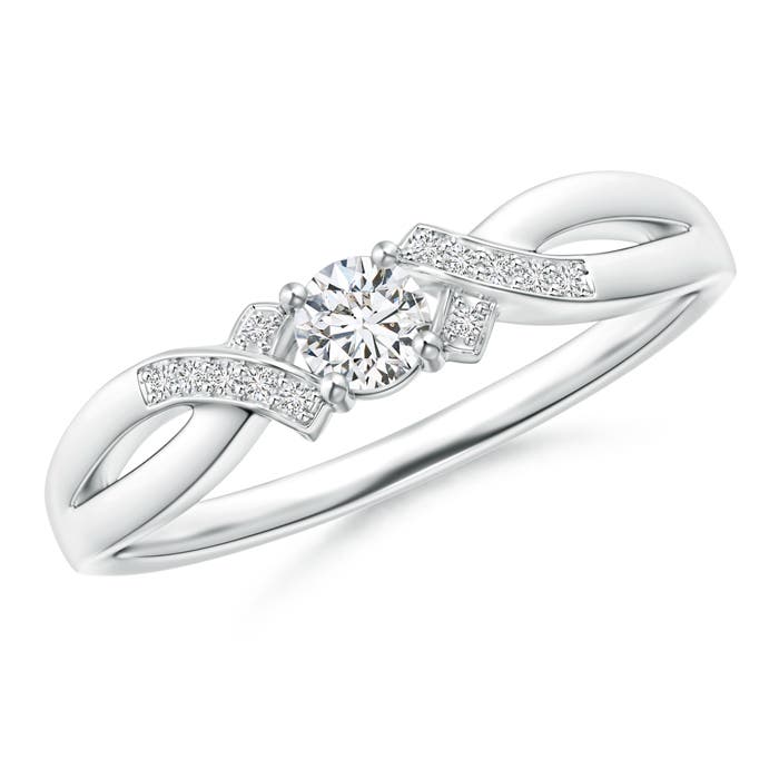 3.5mm HSI2 Solitaire Diamond Criss-Cross Ring in P950 Platinum