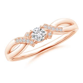 3.5mm HSI2 Solitaire Diamond Criss-Cross Ring in Rose Gold