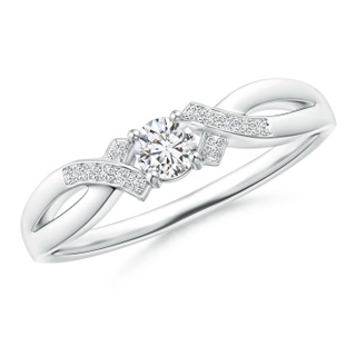 3.5mm HSI2 Solitaire Diamond Criss-Cross Ring in White Gold